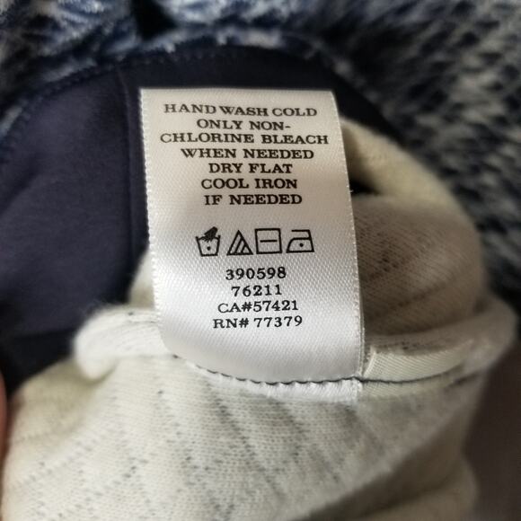 Ann Taylor Top Small Quilted Navy Blue Knit V-Neck Cropped - Picture 4 of 6